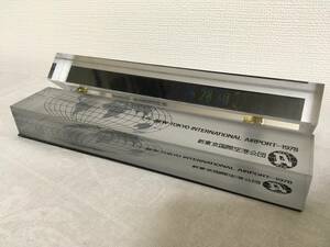 成田空港　新東京国際空港公団　温度計　クリスタル置物　レトロ