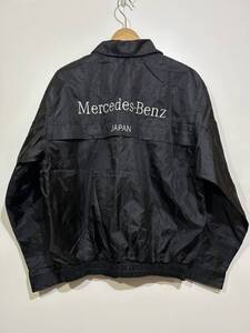 ★ 非売品 美品 Mercedes-Benz JAPAN ブルゾン フルジップジャンパー ライトアウター 黒 ブラック 刺繍 M 裏地メッシュ ワークジャケット