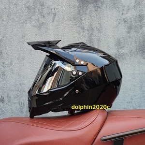 新品 バイク オフロードヘルメット フルフェイスヘルメット モトクロス　S~XL サイズ選択可　 艶有り黒　サイズ：M
