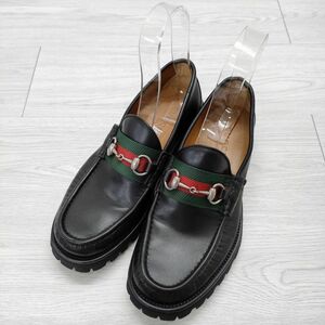 GUCCI シェリーライン ホースビットローファー サイズ6 1/2 ローファー ブラック グッチ 4-0703G F95849