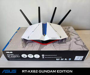 ★評価テストのみの美品中古★ ASUS RT-AX82U GUNDAM EDTION★ ★高性能ゲーミングルーター★ コレクターアイテム