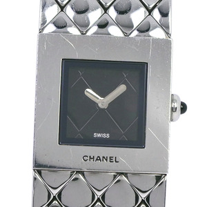 CHANEL シャネル マトラッセ H0009 腕時計 SS クオーツ レディース黒 文字盤【57310229】中古