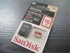 新品 SanDisk microSDHC 16GB Extreme UHS-1 CLASS10 R80/W30 made in CHINA 中国製 サンディスク MLC TLC