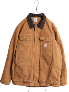 US企画 カーハート トラディショナル コート メンズ L / CARHARTT ダック ジャケット ブルゾン 中綿 キルティング ライナー付き ブラウン