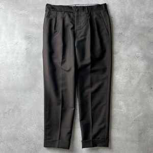 五十嵐トラウザーズ IGARASHI TROUSERS ツータック グルカ テーパード トラウザー パンツ スラックス メンズ 78cm ウール モヘヤ ブラウン