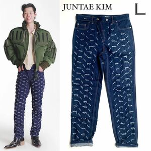 新品 2023AW JUNTAE KIM ジュンテ キム　SLASHED DENIM TROUSERS スラッシュ デニム ジーンズ L 定11.88万 メンズ パンツ 送料無料