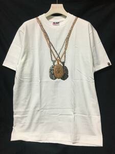 新品 DS ゴールド会員 限定 A BATHING APE JACOB NECKLACE T-SHIRT ネックレス Tシャツ M (J-18-7)