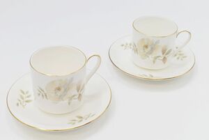 (1039S 0121H9) 1円～ ROYAL DOULTON ロイヤル ドルトン ヨークシャローズ カップ＆ソーサー 2客 ボーンチャイナ 白 陶器 皿 茶器