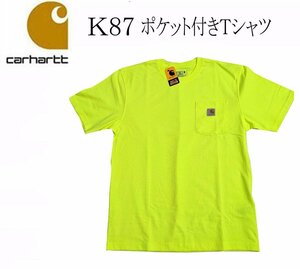 新品 ◆カーハート ◆carhartt 半袖 Ｔシャツ ◆K87 ポケット付 Tee ◆イエロー ◆(M) カットソー 大き目 BLM ◆全国送料無料