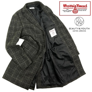 【B1686】【美品】【定価51,840円】BEAUTY&YOUTH×HARRIS TWEED ビューティーアンドユース ハリスツイード アローズ チェスターコート