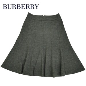 BURBERRY LONDON /バーバリー レディース 膝丈スカート フレア(ギャザー)スカート グレー 36サイズ ウール＆アンゴラ I-4778