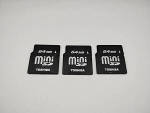 3枚セット　64MB　メガバイト　TOSHIBA　miniSDカード　メモリーカード