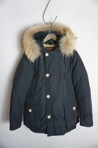 美品 国内正規 WOOLRICH ウールリッチ ARCTIC PARKA アークティック パーカー ダウン コート ファー ジャケット 紺 希少XXS 本物1216O▲