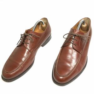 【サントーニ】本物 Santoni 靴 27cm 茶 Uチップ ビジネスシューズ 外羽根式 本革 レザー 男性用 メンズ イタリア製 8 F