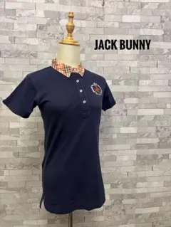 JACK BUNNY ジャックバニー 半袖ポロシャツ ゴルフウェア ネイビー S