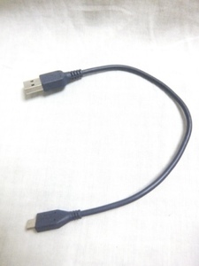 充電ケーブル コード 約25.5cm USB→microUSB 紺 送85