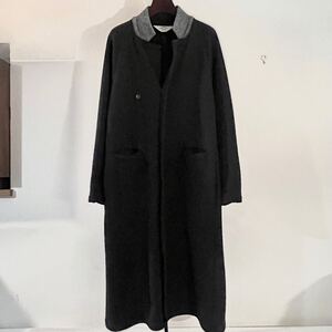 SUNSEA コットンムートン コート ブラック 16aw サイズ3 サンシー ロングコート