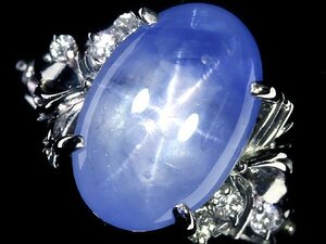 MM11813S【1円～】新品【RK宝石】《Star Sapphire》極上非加熱スターサファイア 特大7.97ct!! 極上ダイヤモンド Pt900 高級リング ダイヤ