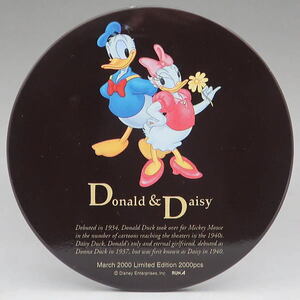 ディズニー　ドナルド＆デイジー　ディズニーキャラクタービッグ缶バッジ　2000個限定　ラナ社　1990年代