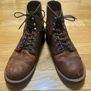 レッドウィング REDWING アイアンレンジャー ブーツ　サイズUＳ9（27センチ）ビンテージ加工　最落なし　1円スタート