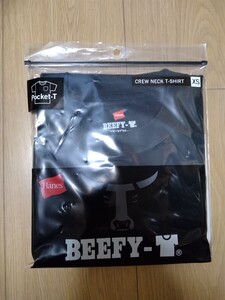 ヘインズ ビーフィー Tシャツ ポケット付き 半袖 黒　ブラック　 1枚売り　無地 BEEFY BEEFY-T　XＳ