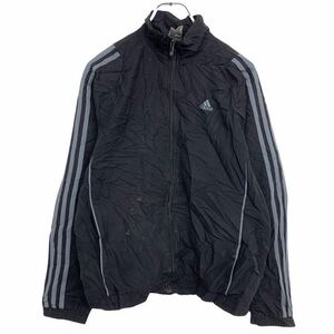 adidas ナイロンジャケット キッズ 160 ブラック アディダス スポーツ 古着卸 アメリカ仕入 t2110-4128