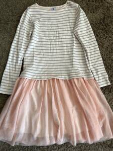 ★PETIT BATEAU★プチバトー　ボーダーチュールワンピース　12ans/150cm　