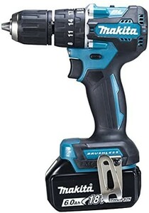 マキタ(Makita) 充電式震動ドライバドリル 18V6Ah バッテリ2本・充電器・ケース付 HP487DRGX 青