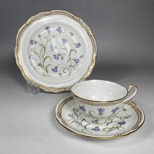 未使用保管 スポード Spode 豪華金彩・カップ＆ソーサー&プレート16　=Campanula= カンパニュラ 英国 トリオ ケーキ皿 金彩 6