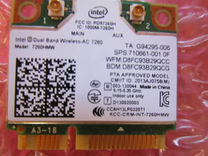 【動作確認済み】Intel Dual Band Wireless-AC 7260 ＋ Bluetooth 7260HMW 802.11ac 無線LAN Wi-Fi ネットワークカード