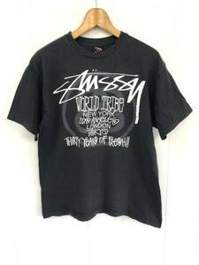 stussy 半袖Tシャツ M ブラック 黒 world tribe tour 30th ステューシー　ストリート　スケート