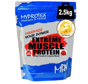 国産ホエイプロテイン 2.5kg クレアチン配合 マイプロテックプロテイン リッチバナナ味 送料無料 Extreme Muscle Protein