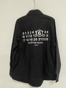 Maison Margiela メゾンマルジェラ シャツ メンズ 長袖 ロゴ ポケット 中古 希少 ブラック Mサイズ