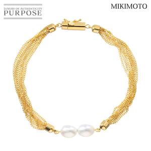 ミキモト MIKIMOTO 淡水真珠 ブレスレット 16.5cm K18 YG イエローゴールド 750 パール Pearl Bracelet 90259788