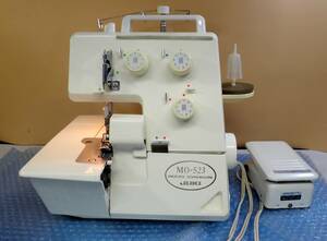 JUKI ジューキ Overlock MO-523 ロックミシン 日本製 フットコントローラー付 手工芸 裁縫 ハンドクラフト 通電・針運動OK #C02240