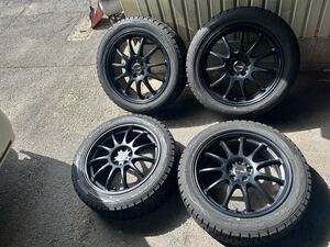 【イボ付】【4本】WORK EMOTION 11R 17×7J 5穴　100 +53 日本製　ダンロップ　スタッドレス　ＷＭ０１ ２１５／５０Ｒ１７