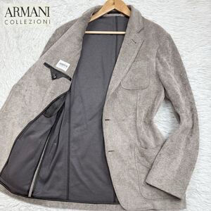 【極美品XLサイズ!!!】現行 ARMANI COLLEZIONI アルマーニコレッツォーニ テーラードジャケット ワッフル 凸凹 ベージュ メンズ2B 