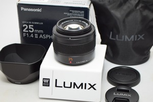 良品★Panasonic パナソニック LEICA DG SUMMILUX 25mm F1.4 Ⅱ ASPH. H-XA025★元箱付