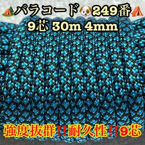 パラコード　９芯 ３０m ４mm ２４９番　手芸とアウトドアなど用