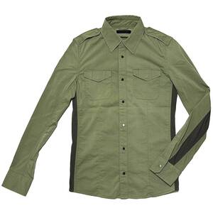 定価2.8万 junhashimoto STRETCH SIDE JERSEY ARMY SHIRT 2 カーキ ジュンハシモト ストレッチサイドジャージアーミーシャツ wjk akm