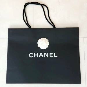 CHANEL シャネル ショッパー 紙袋 ショッピングバッグ 白カメリア付 大きいサイズ W43×H33×D16cm マットな質感