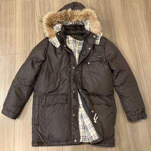 BURBERRY BLACK LABEL バーバリーブラックレーベル ダウンジャケット ファー フード コート サイズM