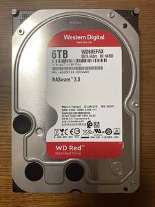 【状態◎】Western Digital ウェスタンデジタル WD Red シリーズ WD60EFAX 3.5インチ HDD 6TB（NASやRAID環境に最適・高性能HDD）