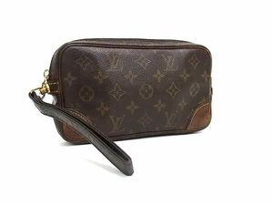 1円 ■美品■ LOUIS VUITTON ルイヴィトン M51827 モノグラム マルリードラゴンヌPM クラッチバッグ セカンドバッグ ブラウン系 BI5441