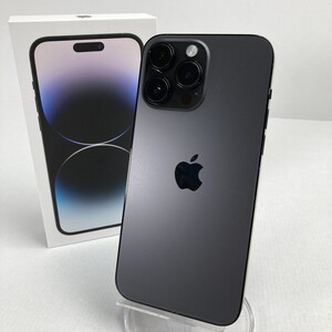 FUZ 【中古美品】 SIMフリー iPhone 14 Pro MAX 256GB スペースブラック MQ9A3J/A バッテリ87％ ※箱のみ付属 〈109-241221-NM-01-FUZ〉