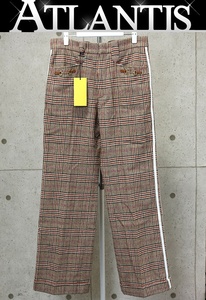 GUCCI 銀座店 グッチ 新品 アディダス ホースビット ウール スラックス メンズ size:46 茶色 95730