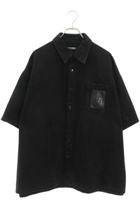 ラフシモンズ RAF SIMONS 23SS 231-M245 OVERSIZED SHORT SLEEVED DENIM SHIRT サイズ:L オーバーサイズデニム半袖シャツ 中古 BS99