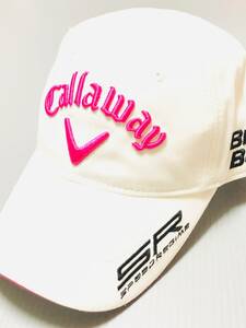 新品！Callaway （キャロウェイ）キャップ　ユニセックス (Unisex)　（ホワイト×ピンク）ODYSSEY刺繍　SR