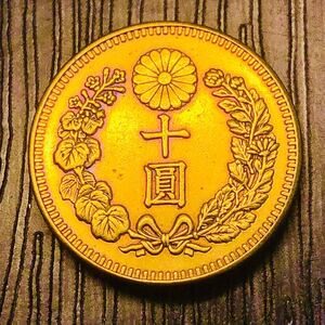 金貨 日本 新10円金貨　十圓　明治四十年 小型金貨 古銭 貴重 コレクション 古銭 菊紋