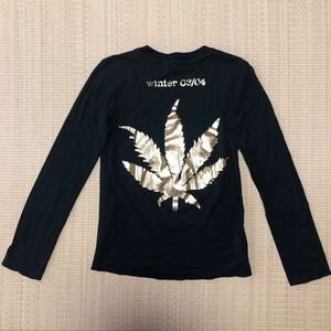 Lucien Pellat-Finet ルシアンペラフィネTシャツ ロンT ブラック×ゴールド S長袖Tシャツ 